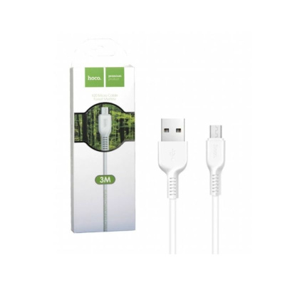 Кабель Hoco X20 Micro USB White (300см)